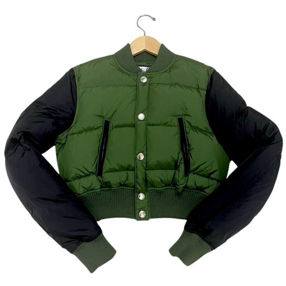 Dsquared 2 Cropped Bomber Puffer Down Jacket Short Coat Green Rare Women’s 44 S - Picture 3 of 12
